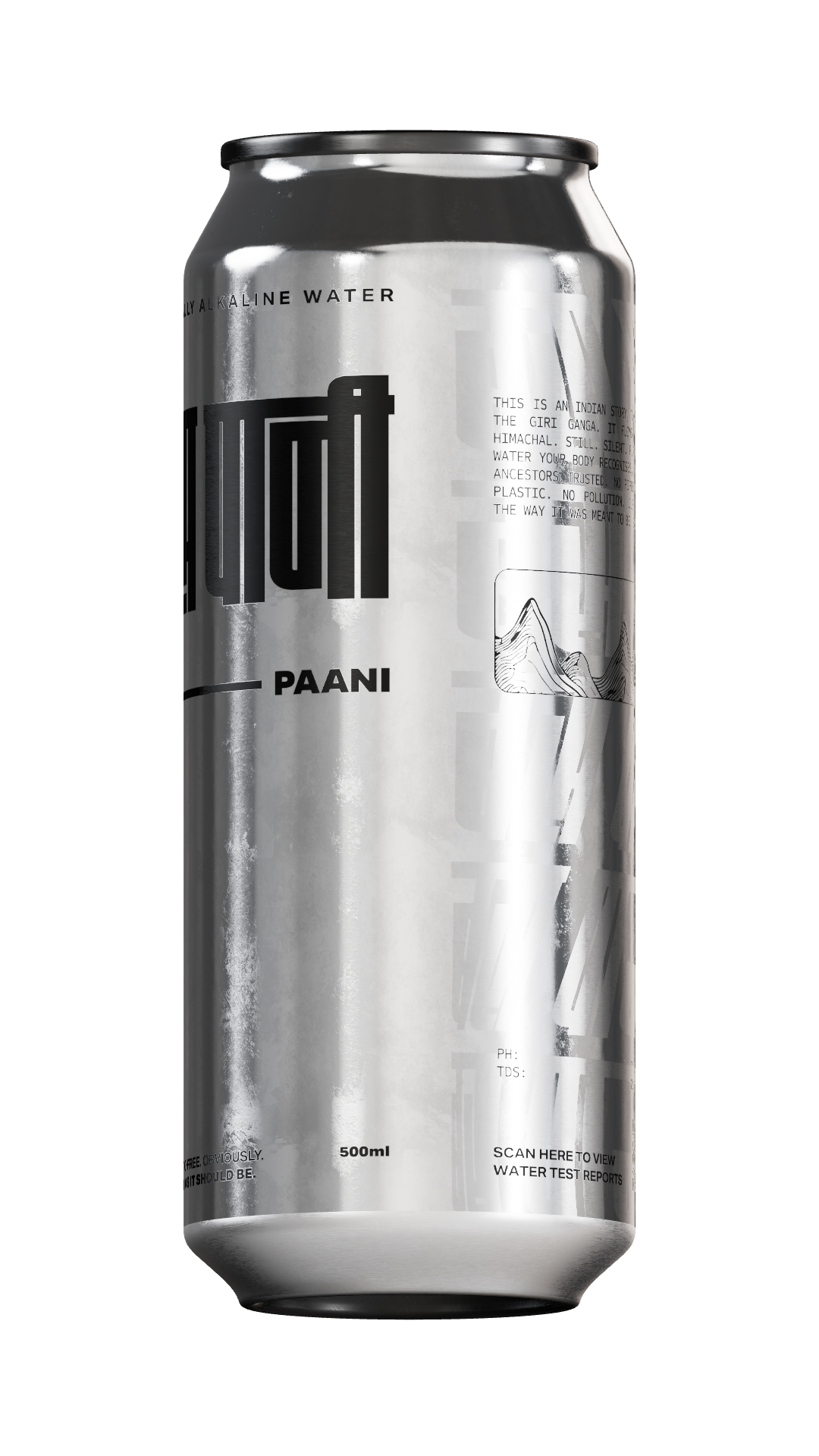Bas Paani Naturally Alkaline Canned Mineral Water 500ML - 24 Pack